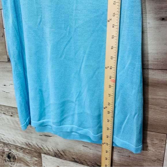 Chico's size 1 (M/8) blue knit tunic cardigan & top 2 piece set coastal lounge - Picture 12 of 16